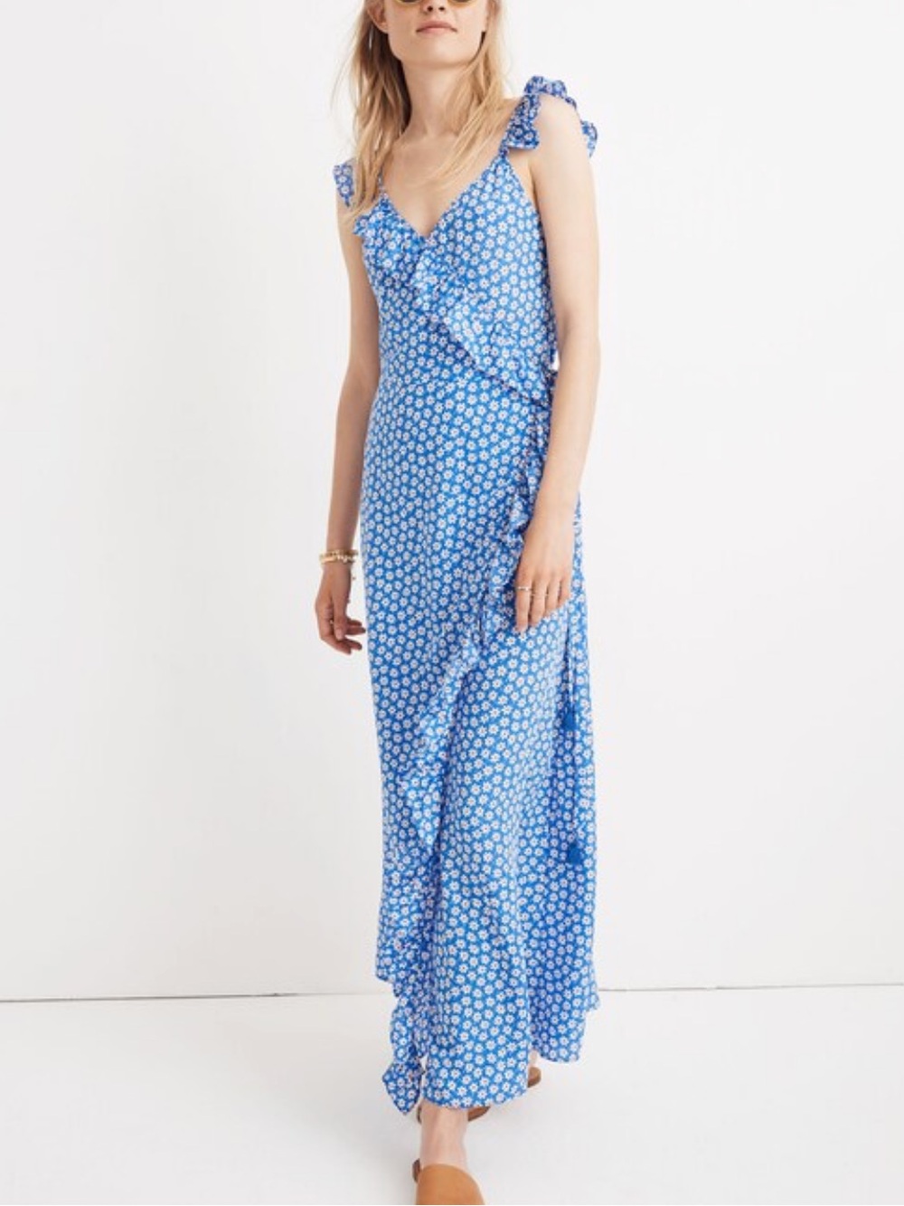 Madewell  Ruffle Wrap Daisy Maxi Dress 00
